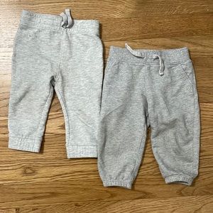 Two pairs of grey, baby boy pants
